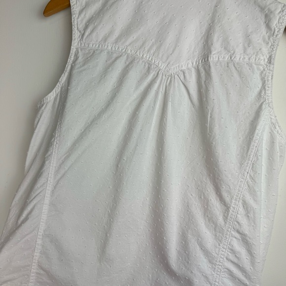 Levi’s Womens Pearl Snap Button Down Top Large Western White Swiss Dot Cotton - Picture 13 of 16